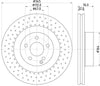 Mintex Brake Discs Front Perforated Vented Set Of 2 MDC1781 344.5 mm Diameter thumbnail