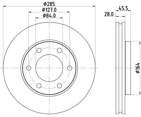 Mintex Brake Discs Front Vented Set Of 2 MDC1785 285mm - image 3