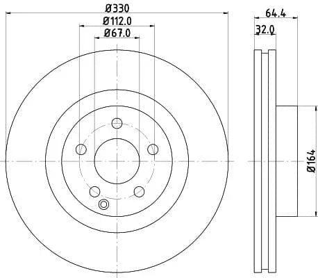 Mintex Brake Discs Front Vented Set Of 2 MDC1788 330mm - image 3
