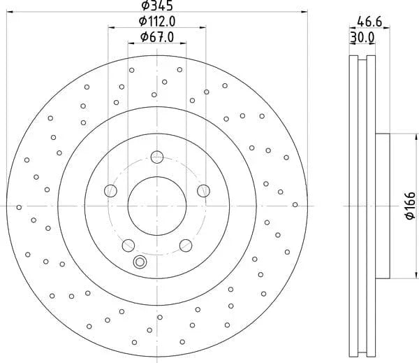 Mintex Brake Discs Front Perforated Vented Set Of 2 MDC1790 345mm - image 4