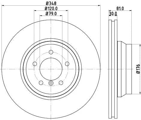 Mintex Brake Discs Front Vented Set Of 2 MDC1792 348mm - image 3