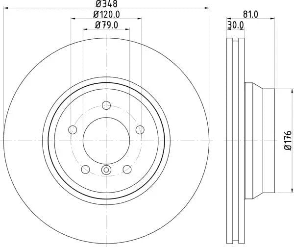 Mintex Brake Discs Front Vented Set Of 2 MDC1792 348mm - image 4