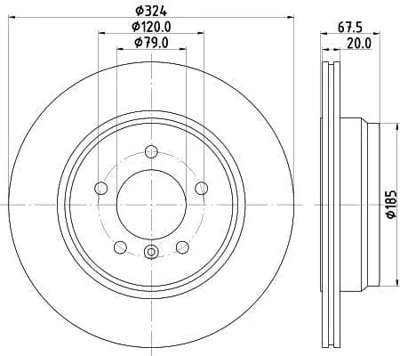 Mintex Brake Discs Rear Vented Set Of 2 MDC1796 324mm - image 3