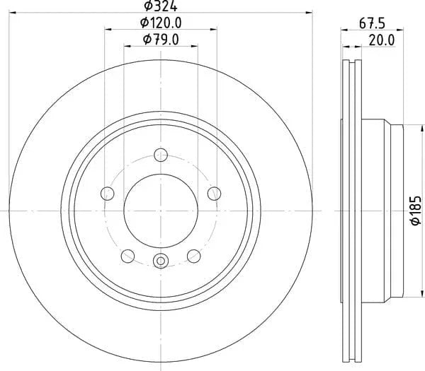 Mintex Brake Discs Rear Vented Set Of 2 MDC1796 324mm - image 4
