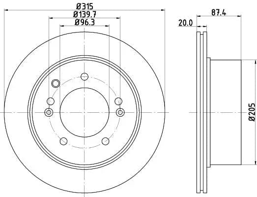 Mintex Brake Discs Rear Vented Set Of 2 MDC1798 315mm - image 3