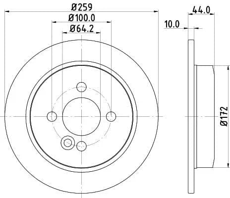 Mintex Brake Discs Rear Solid Set Of 2 MDC1804C 259mm - image 3