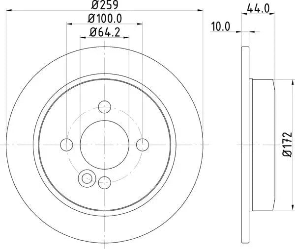 Mintex Brake Discs Rear Solid Set Of 2 MDC1804C 259mm - image 4