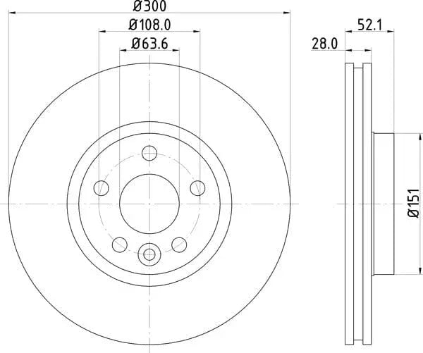 Mintex Brake Discs Front Vented Set Of 2 MDC1809C 300mm - image 4