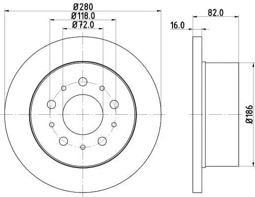 Mintex Brake Discs Rear Solid Set Of 2 MDC1816 280mm - image 3