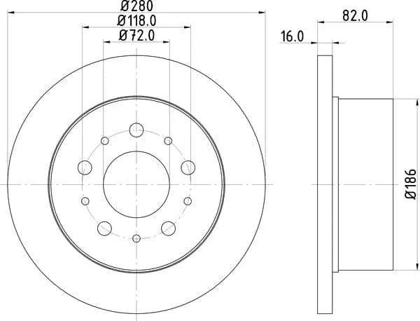 Mintex Brake Discs Rear Solid Set Of 2 MDC1816 280mm - image 4
