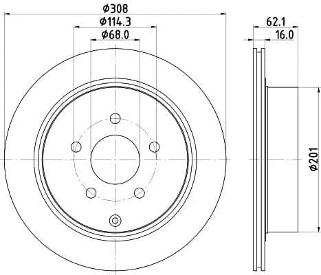 Mintex Brake Discs Rear Vented Set Of 2 MDC1820 308mm - image 3