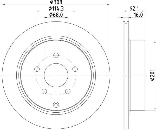 Mintex Brake Discs Rear Vented Set Of 2 MDC1820 308mm - image 4