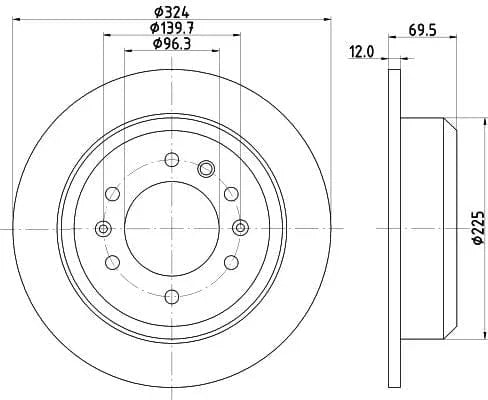 Mintex Brake Discs Rear Solid Set Of 2 MDC1823 324mm - image 3