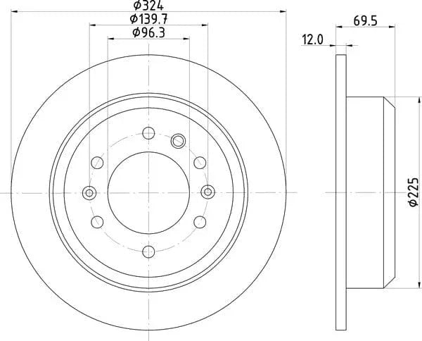 Mintex Brake Discs Rear Solid Set Of 2 MDC1823 324mm - image 4
