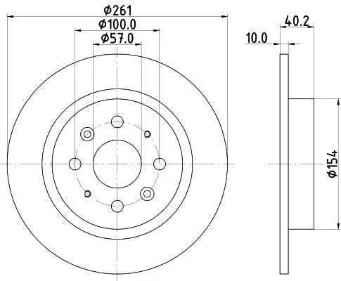 Mintex Brake Discs Rear Solid Set Of 2 MDC1827 261mm - image 3