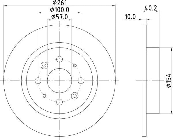Mintex Brake Discs Rear Solid Set Of 2 MDC1827 261mm - image 4