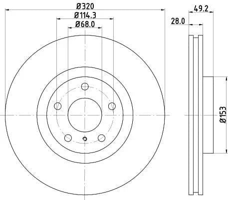Mintex Brake Discs Front Vented Set Of 2 MDC1829 320mm - image 3