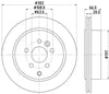 Mintex Brake Discs Rear Vented Set Of 2 MDC1831 302mm thumbnail