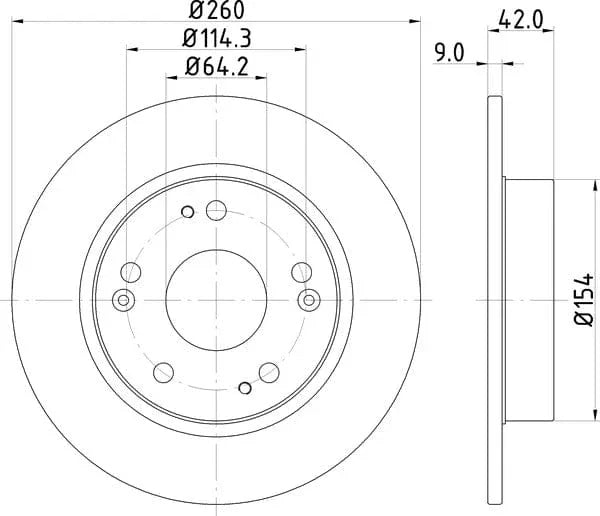 Mintex Brake Discs Rear Solid Set Of 2 MDC1833C 260mm - image 4