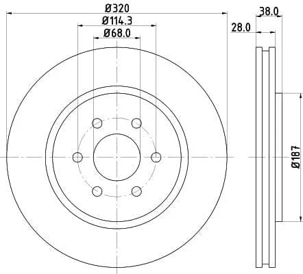 Mintex Brake Discs Front Vented Set Of 2 MDC1834C 320mm - image 3