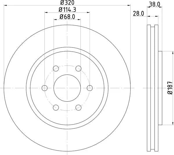 Mintex Brake Discs Front Vented Set Of 2 MDC1834C 320mm - image 4