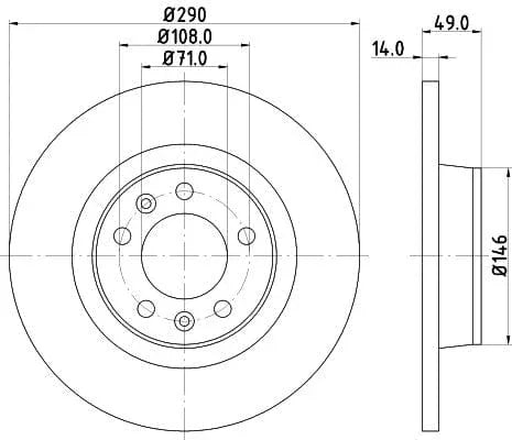 Mintex Brake Discs Rear Solid Set Of 2 MDC1836 290mm - image 3