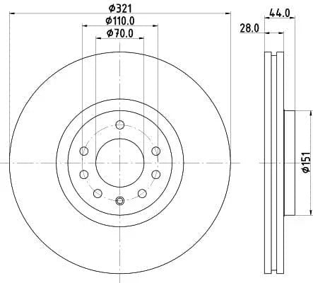 Mintex Brake Discs Front Vented Set Of 2 MDC1843 321mm - image 3
