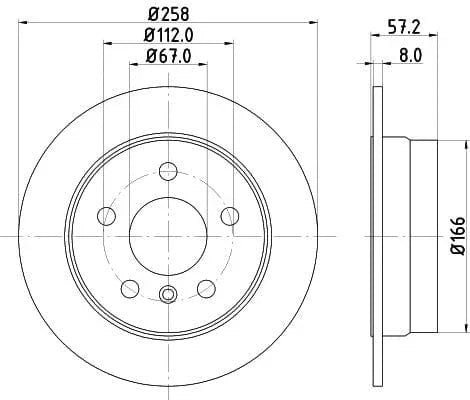 Mintex Brake Discs Rear Solid Set Of 2 MDC1846C 258mm - image 3