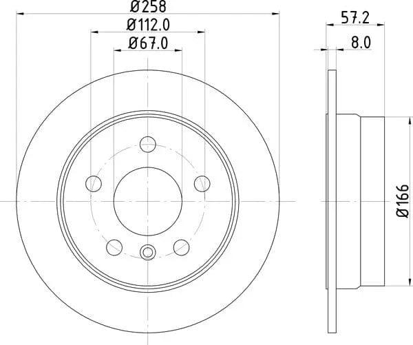 Mintex Brake Discs Rear Solid Set Of 2 MDC1846C 258mm - image 4