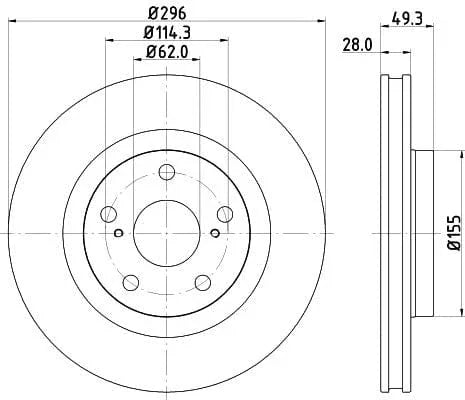 Mintex Brake Discs Front Vented Set Of 2 MDC1850 296mm - image 3