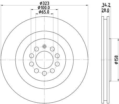 Mintex Brake Discs Front Vented Set Of 2 MDC1851 323mm - image 3