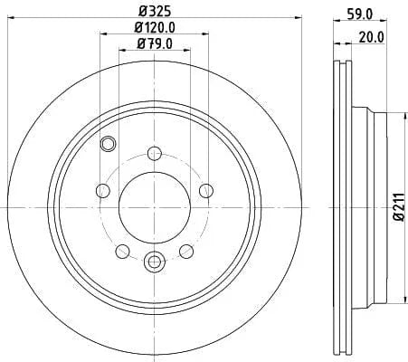 Mintex Brake Discs Rear Vented Set Of 2 MDC1852C 325mm - image 3