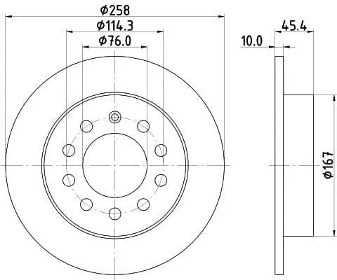 Mintex Brake Discs Rear Solid Set Of 2 MDC1855 258mm - image 3