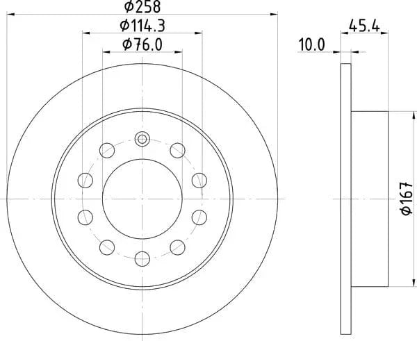 Mintex Brake Discs Rear Solid Set Of 2 MDC1855 258mm - image 4