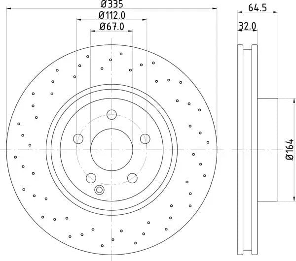 Mintex Brake Discs Front Perforated Vented Set Of 2 MDC1862 335mm - image 4