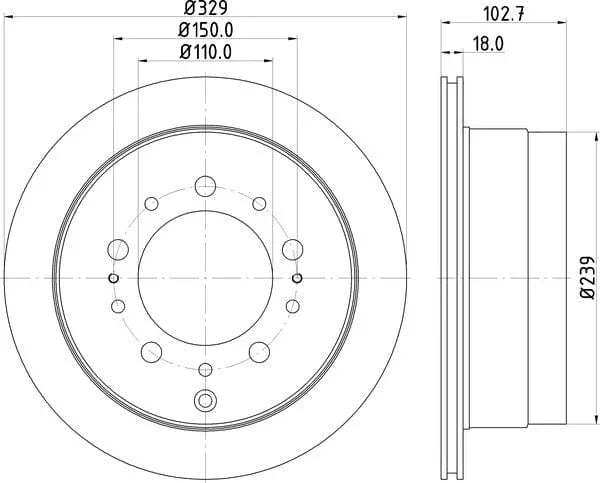 Mintex Brake Discs Rear Vented Set Of 2 MDC1871 329mm - image 4