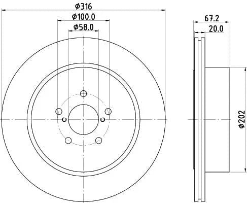 Mintex Brake Discs Rear Vented Set Of 2 MDC1880 316mm - image 3