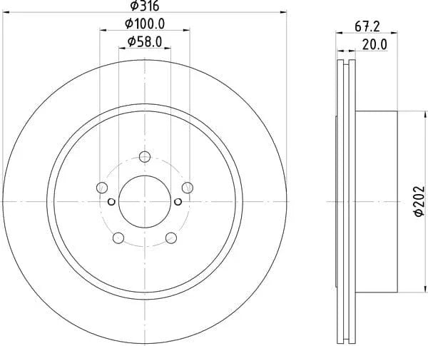 Mintex Brake Discs Rear Vented Set Of 2 MDC1880 316mm - image 4