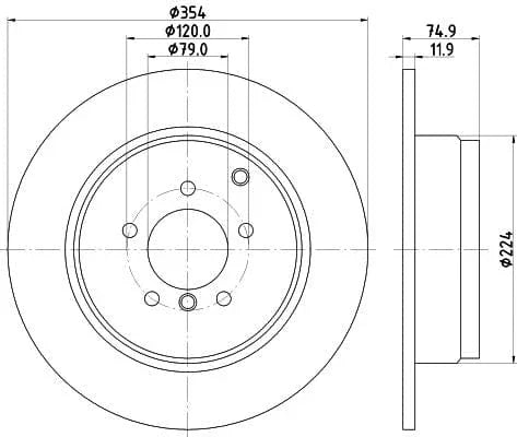 Mintex Brake Discs Rear Solid Set Of 2 MDC1888 354mm - image 3