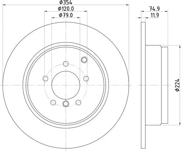 Mintex Brake Discs Rear Solid Set Of 2 MDC1888 354mm - image 4