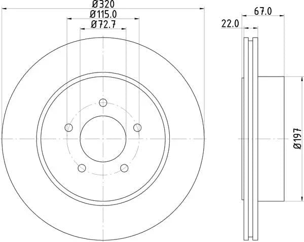 Mintex Brake Discs Rear Vented Set Of 2 MDC1929 320mm - image 4