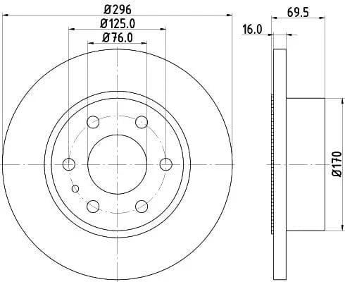 Mintex Brake Discs Rear Solid Set Of 2 MDC1932 296mm - image 3