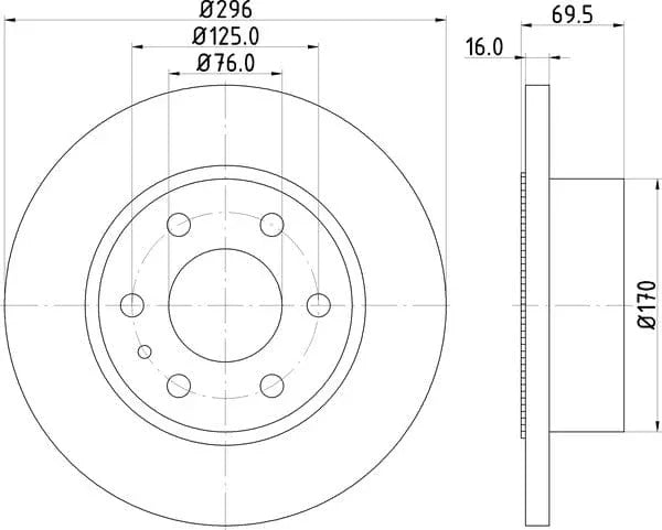 Mintex Brake Discs Rear Solid Set Of 2 MDC1932 296mm - image 4