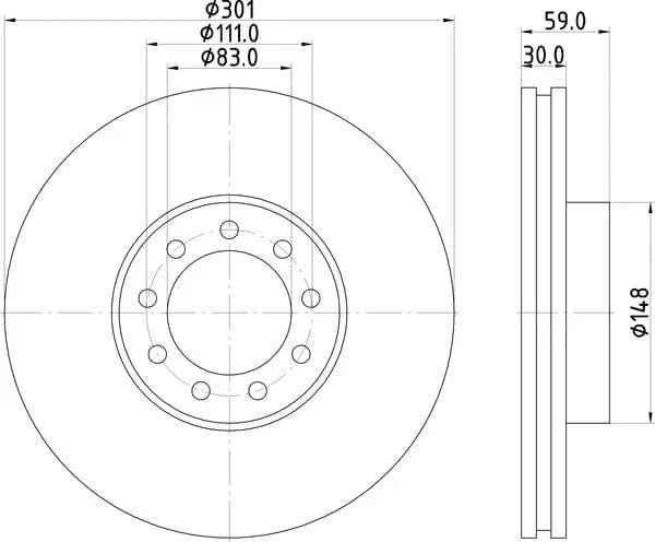 Mintex Brake Discs Front Vented Set Of 2 MDC1933 301mm - image 4