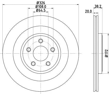 Mintex Brake Discs Rear Vented Set Of 2 MDC1937C 326mm - image 3