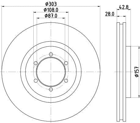 Mintex Brake Discs Front Vented Set Of 2 MDC1959 303mm - image 3