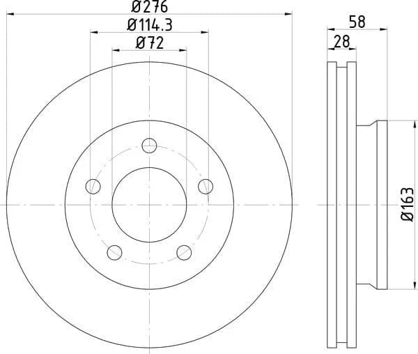 Mintex Brake Discs Front Vented Set Of 2 MDC1986 276mm - image 4