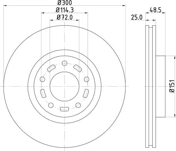 Mintex Brake Discs Front Vented Set Of 2 MDC1988 300mm - image 4
