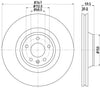 Mintex Brake Discs Front Vented Set Of 2 MDC1989 347mm thumbnail