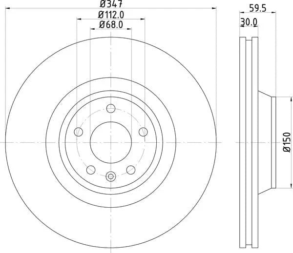 Mintex Brake Discs Front Vented Set Of 2 MDC1989 347mm - image 4